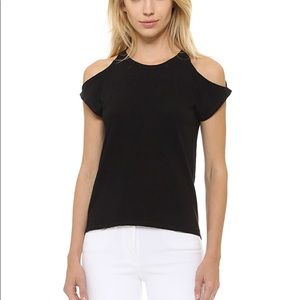 Pam & Gela | Black Cold Shoulder Tee